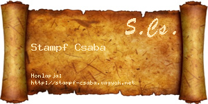 Stampf Csaba névjegykártya